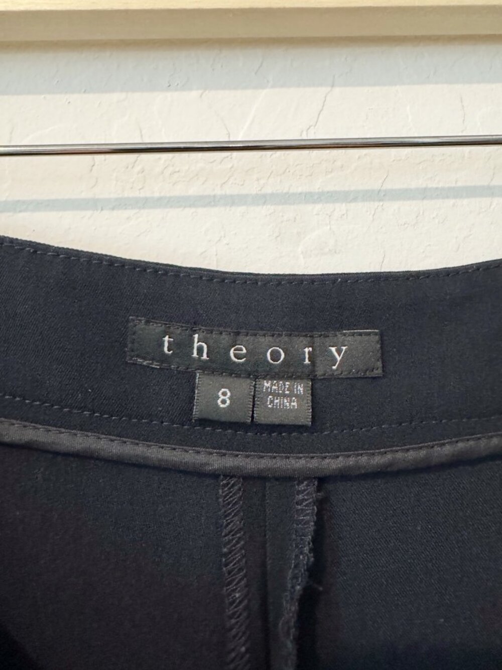 Theory Mandarin Wool Silk Blend Sailor Trouser Pants Quiet Luxury Navy Blue 8 - Picture 7 of 10